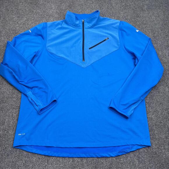Nike Element Running 1/4 Zip Pullover Mens Size 2XL XXL Blue Dri-Fit Athleisure - Picture 1 of 11
